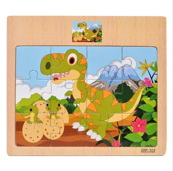 Houten puzzel dino