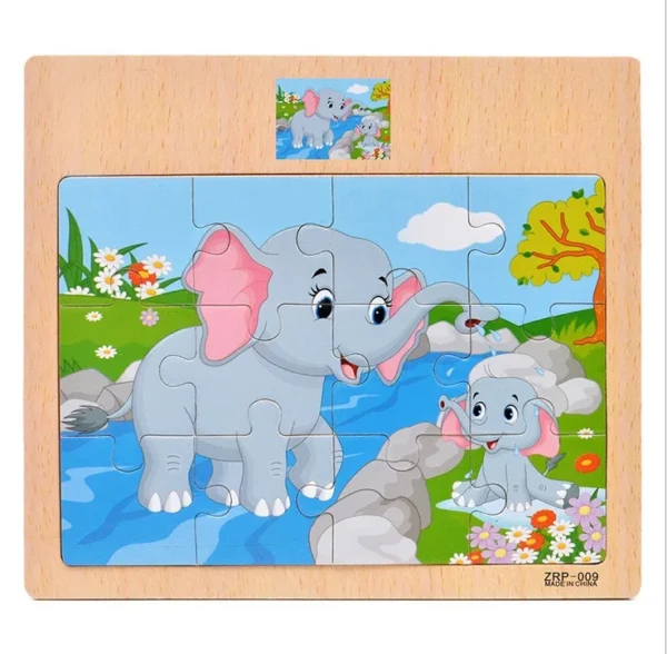 Houten puzzel olifant