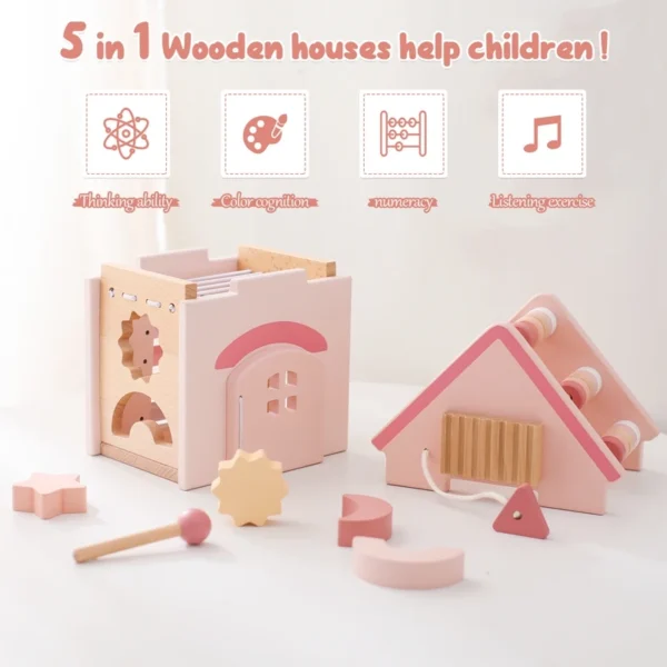 Houten 5-in-1 speelhuis