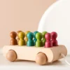 Houten Trekkar met Houten Poppetjes